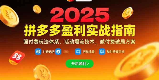 拼多多盈利实战指南，强付费玩法，活动爆流技术，微付费破局方案(更新7月-52项目站