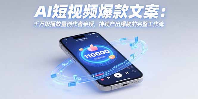 AI短视频爆款文案：千万级播放量创作者亲授，持续产出爆款的完整工作流-52项目站