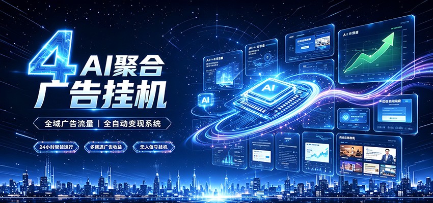 全域广告流量聚合，AI无人挂机稳赚佣金，打造长期稳定被动收入副业-52项目站