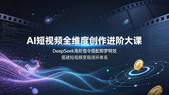 AI短视频全维度创作进阶大课，DeepSeek高阶指令搭配即梦特效，搭建短视频变现闭环体系-52项目站
