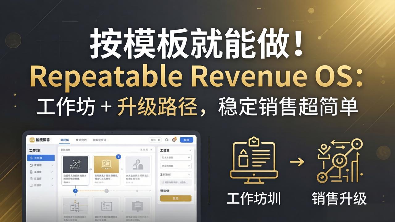 按模板就能做！Repeatable Revenue OS：工作坊 + 升级路径，稳定销售超简单-52项目站