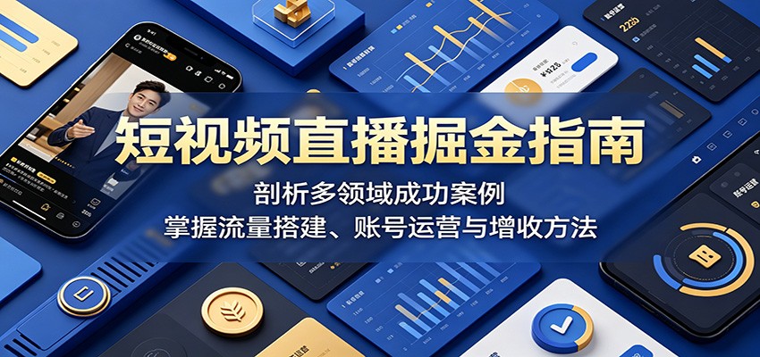 短视频直播掘金指南:剖析多领域成功案例,掌握流量搭建、账号运营与增收方法-52项目站