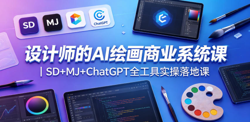 设计师的AI绘画商业系统课｜SD+MJ+ChatGPT全工具实操落地课-52项目站