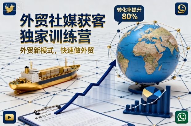 外贸社媒获客独家训练营，外贸新模式，快速做外贸(更新26年4月)-52项目站