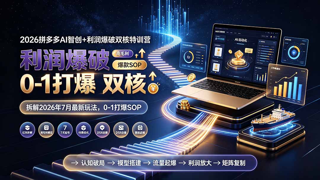 2026拼多多AI智创+利润爆破双核特训营-更新：拆解2026年7月最新玩法，0-1打爆SOP-52项目站