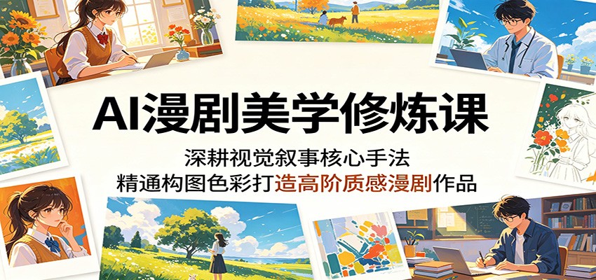 AI漫剧美学修炼课:深耕视觉叙事核心手法,精通构图色彩打造高阶质感漫剧作品-52项目站