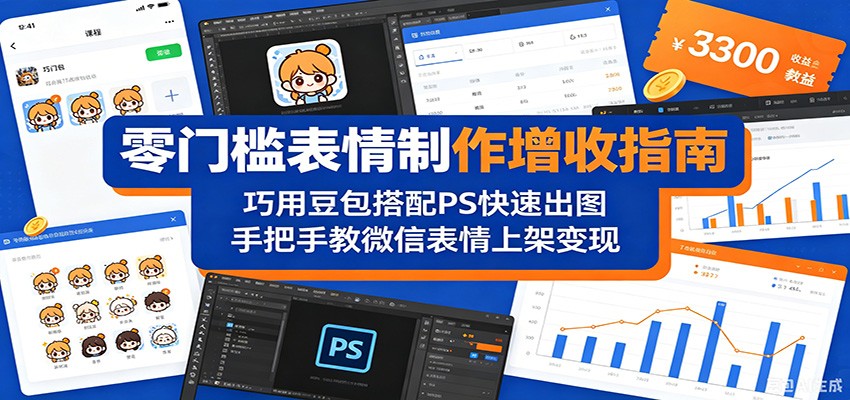 零门槛表情制作增收指南:巧用豆包搭配 PS 快速出图,手把手教微信表情上架变现-52项目站