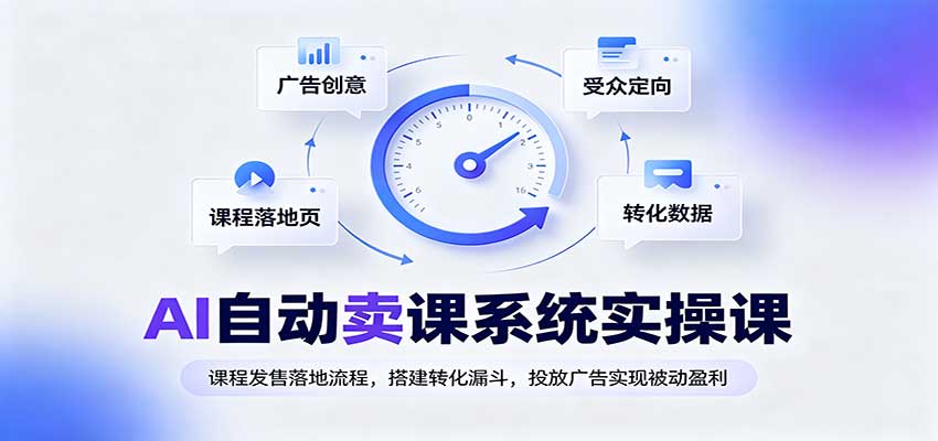 AI自动卖课系统实操课：课程发售落地流程，搭建转化漏斗，投放广告实现被动盈利-52项目站