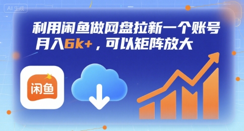 利用闲鱼做网盘拉新一个账号，月入6k+，可以矩阵放大-52项目站