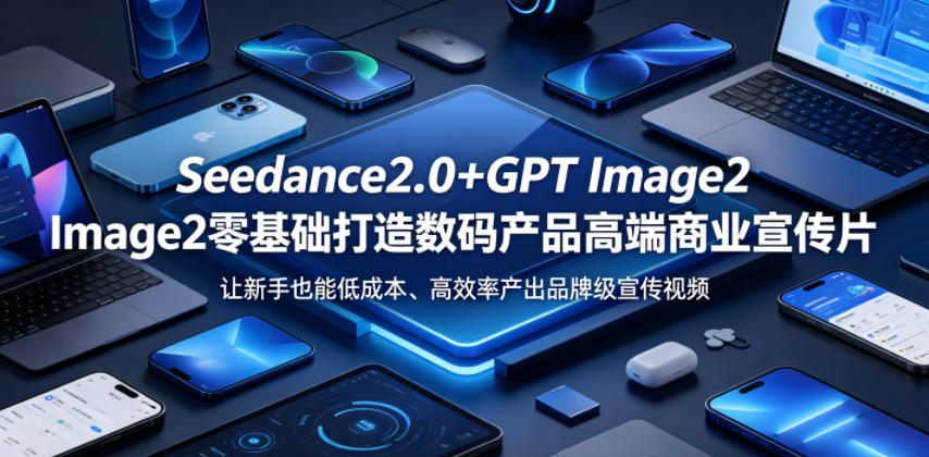 Seedance2.0+GPT Image2零基础打造数码产品高端商业宣传片,让新手也能低成本、高效率产出品牌级宣传视频-52项目站