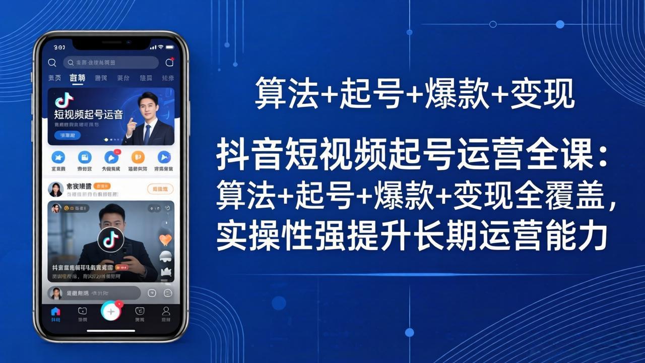 抖音短视频起号运营全课：算法+起号+爆款+变现全覆盖，实操性强提升长期运营能力-52项目站