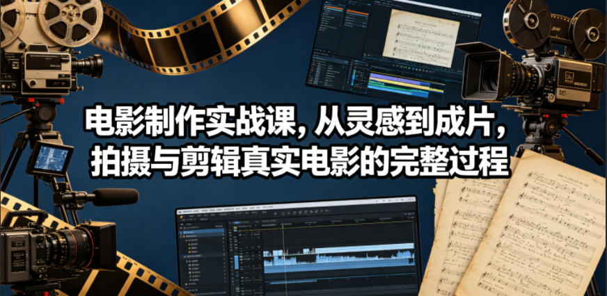 电影制作实战课,从灵感到成片,拍摄与剪辑真实电影的完整过程【原创双语字幕】-52项目站
