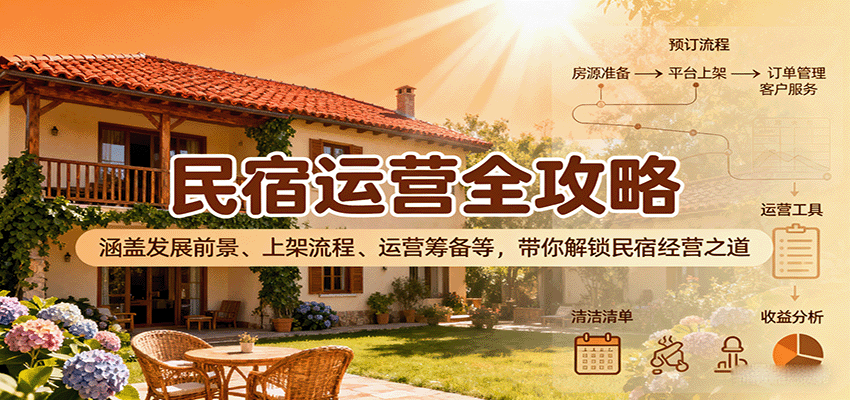 民宿运营全攻略：涵盖发展前景、上架流程、运营筹备等，带你解锁民宿经营之道-52项目站
