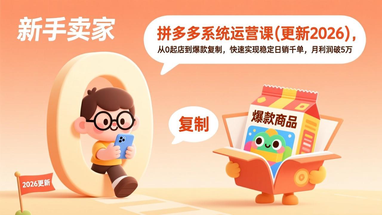 拼多多系统运营课(更新4月-52项目站