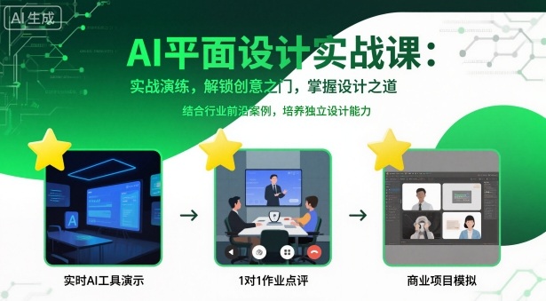 AI平面设计实战课，实战演练，解锁创意之门，掌握设计之道-52项目站