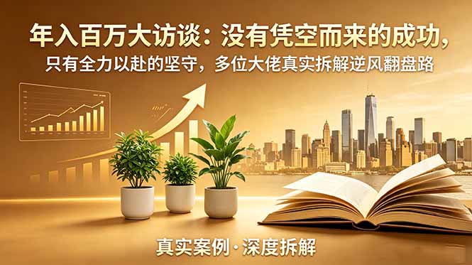 年入百万大访谈-更新:没有凭空而来的成功,只有全力以赴的坚守,多位大佬真实拆解逆风翻盘路-52项目站
