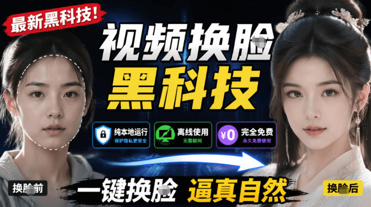 AI人工智能如此夸张？一键视频换Lian黑科技，纯本地离线运行，本地视频换Lian娱乐工具，AI FaceSwap-52项目站