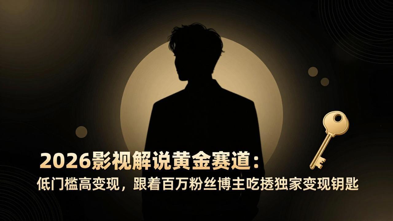 2026影视解说黄金赛道：低门槛高变现，跟着百万粉丝博主吃透独家变现钥匙-52项目站