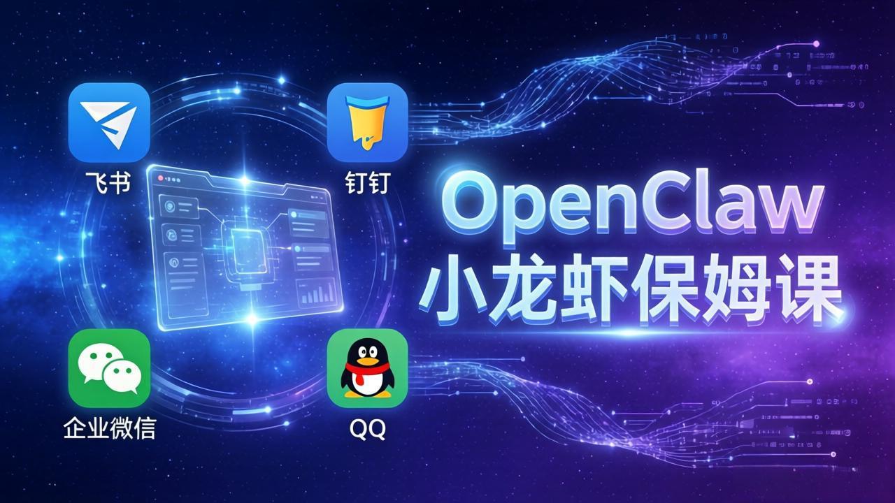 OpenClaw小龙虾保姆课： Windows/macOS/Linux/Docker全系统安装，飞书+钉钉+企业微信+QQ 全接入-52项目站