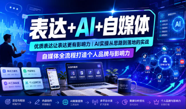 表达+AI+自媒体，优质表达让表达更有影响力|AI实操从思路到落地的实战|自媒体全流程打造个人品牌与影响力-52项目站