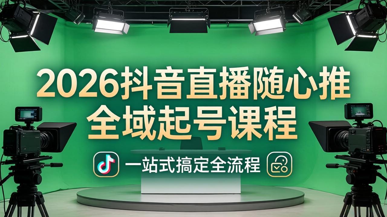 2026抖音直播随心推全域起号课程：一站式搞定直播起号、稳号、放量全流程(更新4月-52项目站