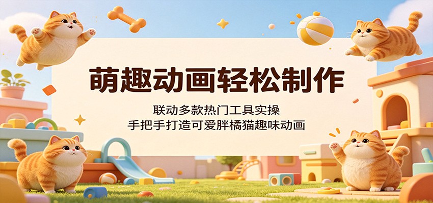 萌趣动画轻松制作,联动多款热门工具实操,手把手打造可爱胖橘猫趣味动画-52项目站