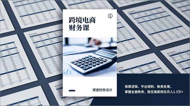 跨境电商财务课,核算逻辑、平台规则、账务处理,掌握全盘账务,胜任高薪岗位月入1.5万+-52项目站
