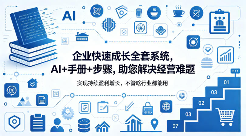 企业快速成长全套系统，AI+手册+步骤，助您解决经营难题，实现持续盈利增长，不管啥行业都能用-52项目站