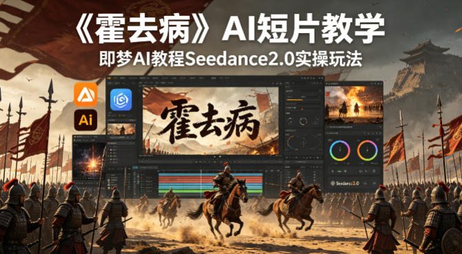 《霍去病》AI短片教学，即梦AI教程Seedance2.0实操玩法-52项目站