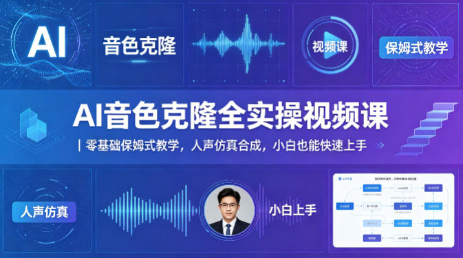 AI音色克隆全实操视频课｜零基础保姆式教学，人声仿真合成，小白也能快速上手-52项目站