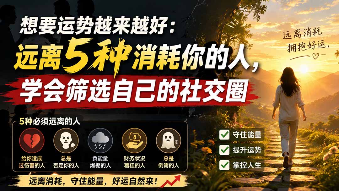 付费文章：想要运势越来越好：远离5种消耗你的人，学会筛选自己的社交圈-52项目站
