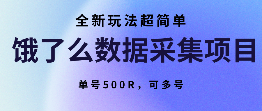 饿了么数据采集项目，全新玩法超简单，单号500R，可多号-52项目站