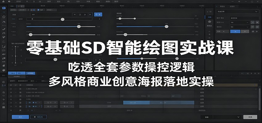 零基础SD智能绘图实战课：吃透全套参数操控逻辑，多风格商业创意海报落地实操-52项目站