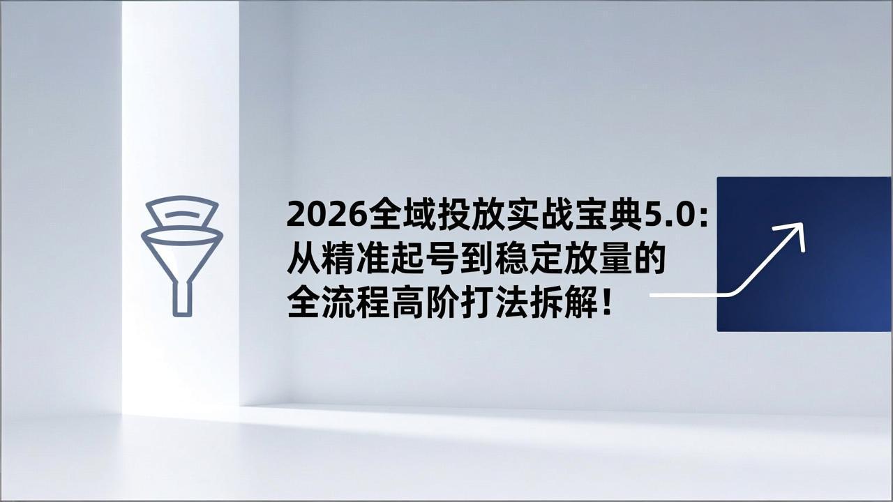 2026全域投放实战宝典5.0：从精准起号到稳定放量的全流程高阶打法拆解！-52项目站