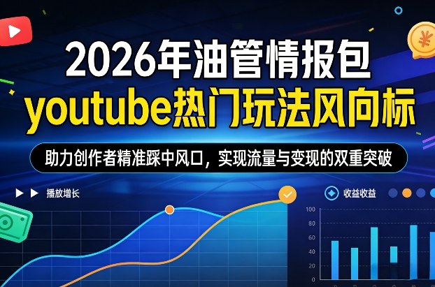 2026年油管情报包，youtube热门玩法风向标，助力创作者精准踩中风口，实现流量与变现的双重突破-52项目站