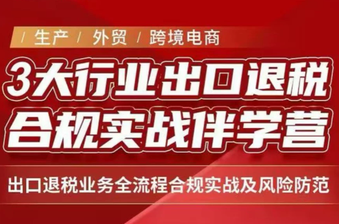 王老师·《生产+外贸+跨境电商企业》出口退税陪跑营-52项目站