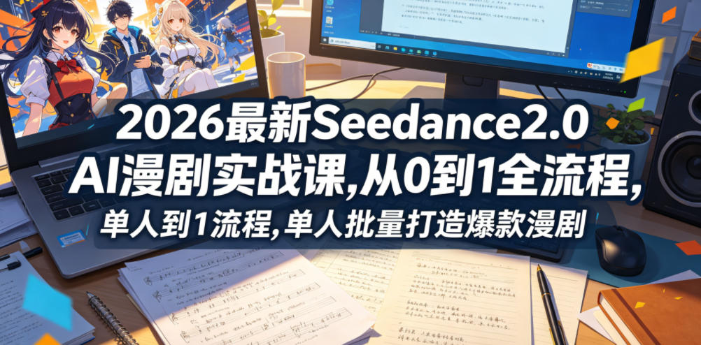 2026最新Seedance2.0 AI漫剧实战课,,从0到1全流程,单人批量打造爆款漫剧-52项目站