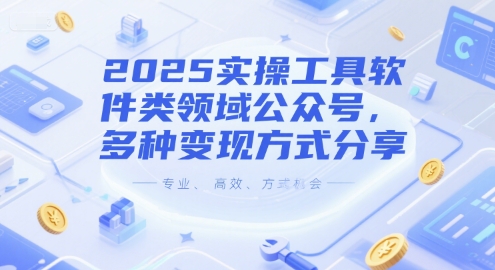 2025实操工具软件类领域公众号,多种变现方式分享-52项目站