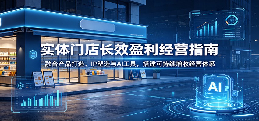 实体门店长效盈利经营指南:融合产品打造、IP塑造与AI工具,搭建可持续增收经营体系-52项目站