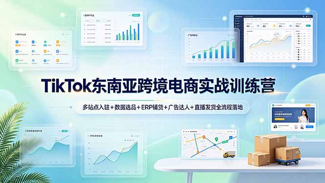 TikTok东南亚跨境电商实战训练营:多站点入驻+数据选品+ERP铺货+广告达人+直播发货全流程落地-52项目站
