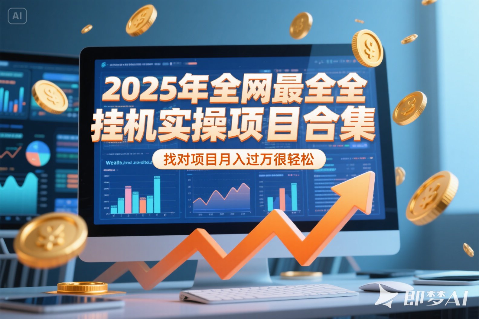 2025年挂机实操项目实操演练，挂机类型，AI直播类型，轻资产创业类型...-52项目站
