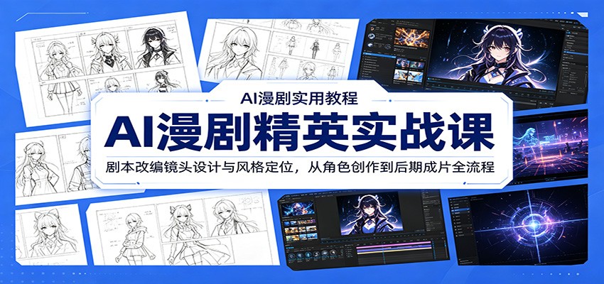 AI漫剧精英实战课:剧本改编镜头设计与风格定位,从角色创作到后期成片全流程-52项目站