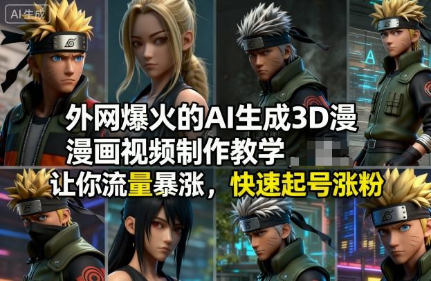 外网爆火的AI生成3D漫画视频制作教学，让你流量暴涨，快速起号涨粉！-52项目站