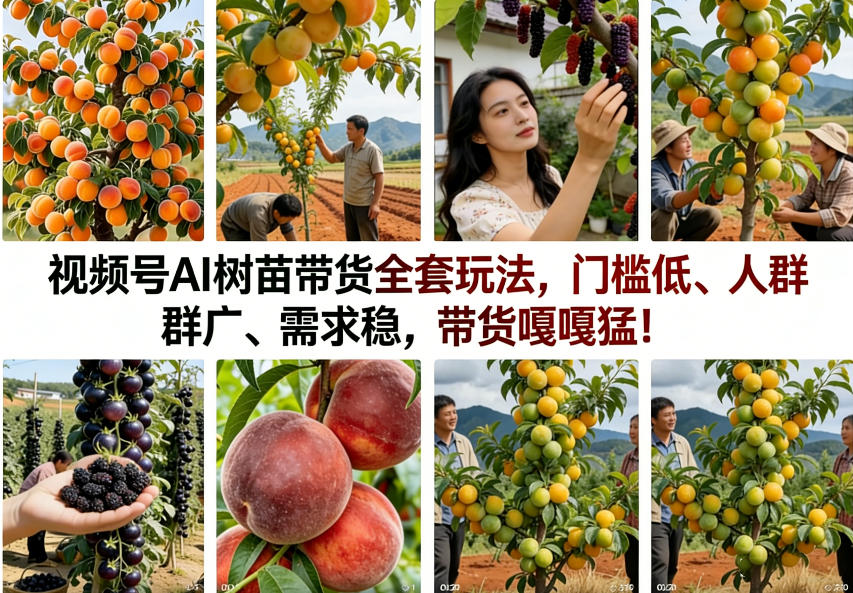 视频号AI树苗带货全套玩法，门槛低、人群广、需求稳，带货嘎嘎猛！(更新1014)-52项目站