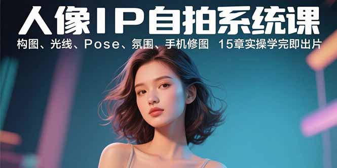 人像IP自拍系统课:构图、光线、Pose、氛围、手机修图 15章实操学完即出片-52项目站