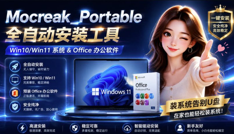 Mocreak全自动安装office和win10、win11系统，告别U盘装系统，使用安全可靠-52项目站