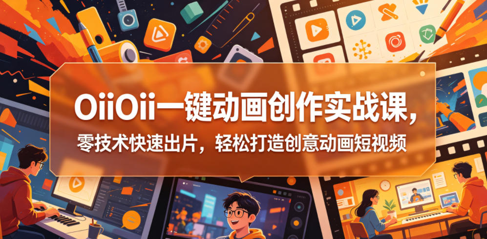 OiiOii一键动画创作实战课,零技术快速出片,轻松打造创意动画短视频-52项目站