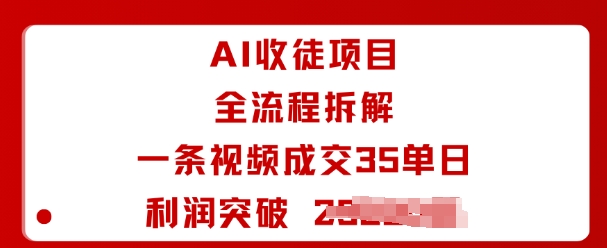 AI收徒项目全流程拆解一条视频成交35单日利润突破1k+-52项目站