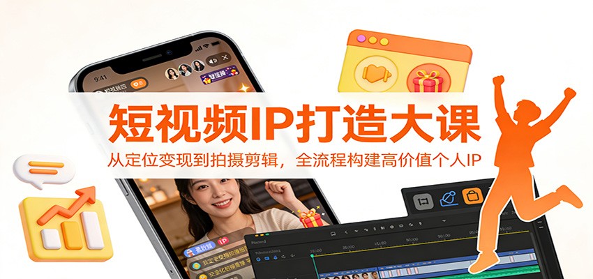 短视频IP打造大课：从定位变现到拍摄剪辑，全流程构建高价值个人IP-52项目站