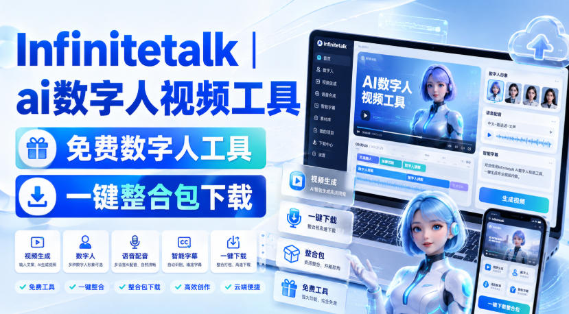 Infinitetalk丨ai数字人视频工具，免费数字人工具，一键整合包下载-52项目站